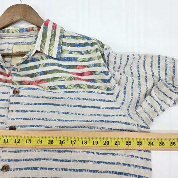 Island Republic Vintage Collection 100% Silk Hawaiian Shirt Size XL Ivory Button - Picture 9 of 10